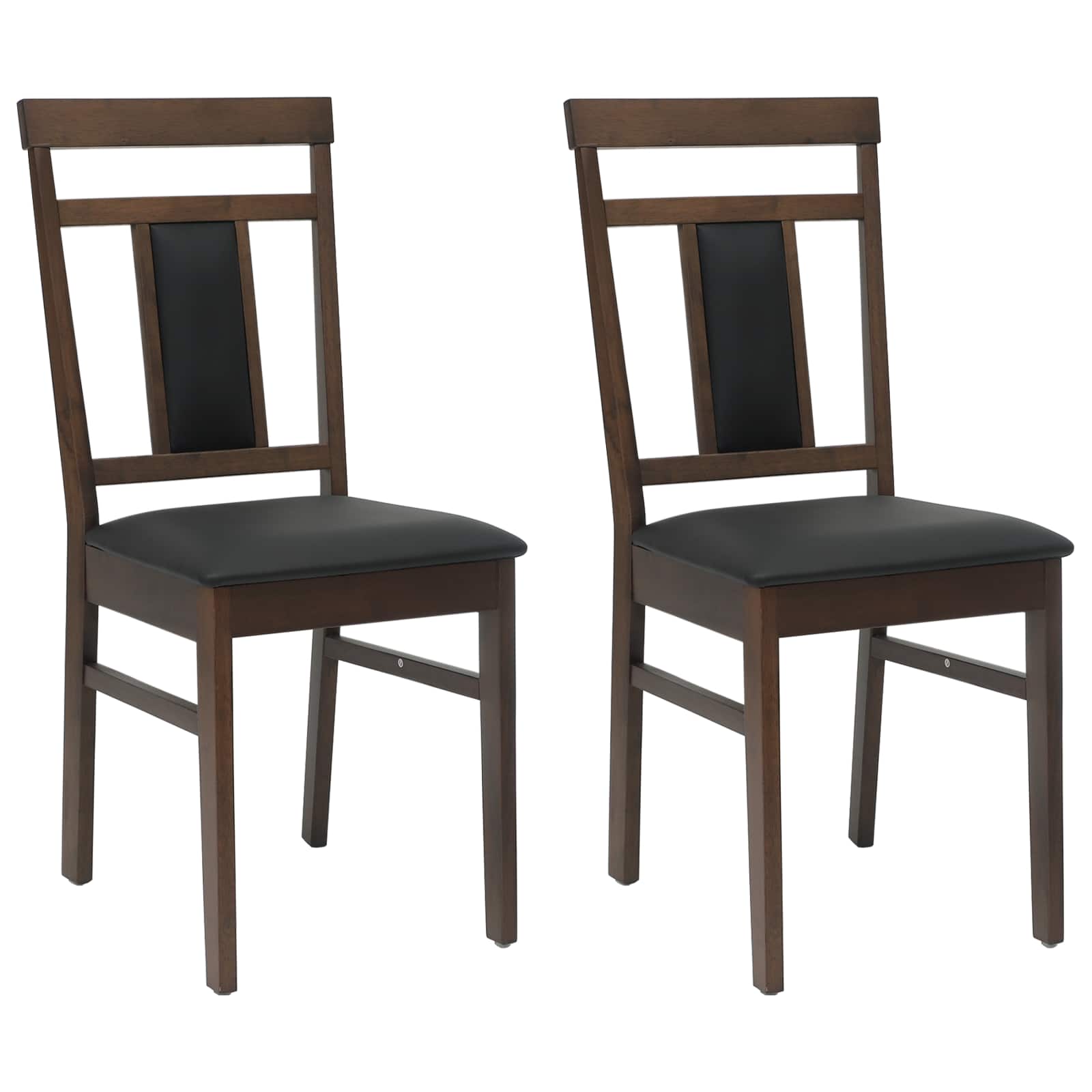Spisestuestol 2 Pcs Lys Brun Og Svart Solid Gummitre