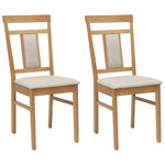 Spisestuestol 2 Pcs Naturlig Og Lys Solid Gummitre