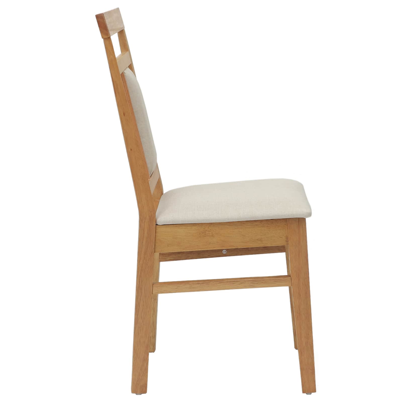 Spisestuestol 2 Pcs Naturlig Og Lys Solid Gummitre
