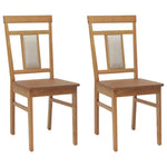 Spisestuestol 2 Pcs Naturlig Solid Gummitre