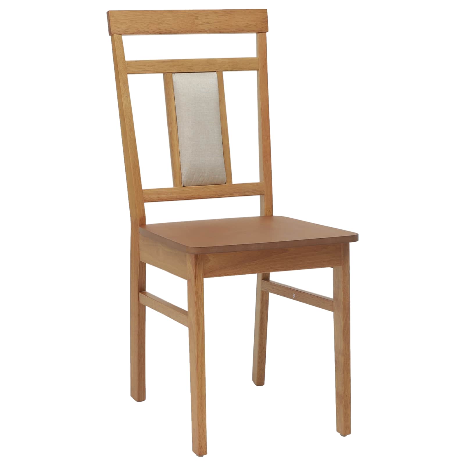 Spisestuestol 2 Pcs Naturlig Solid Gummitre