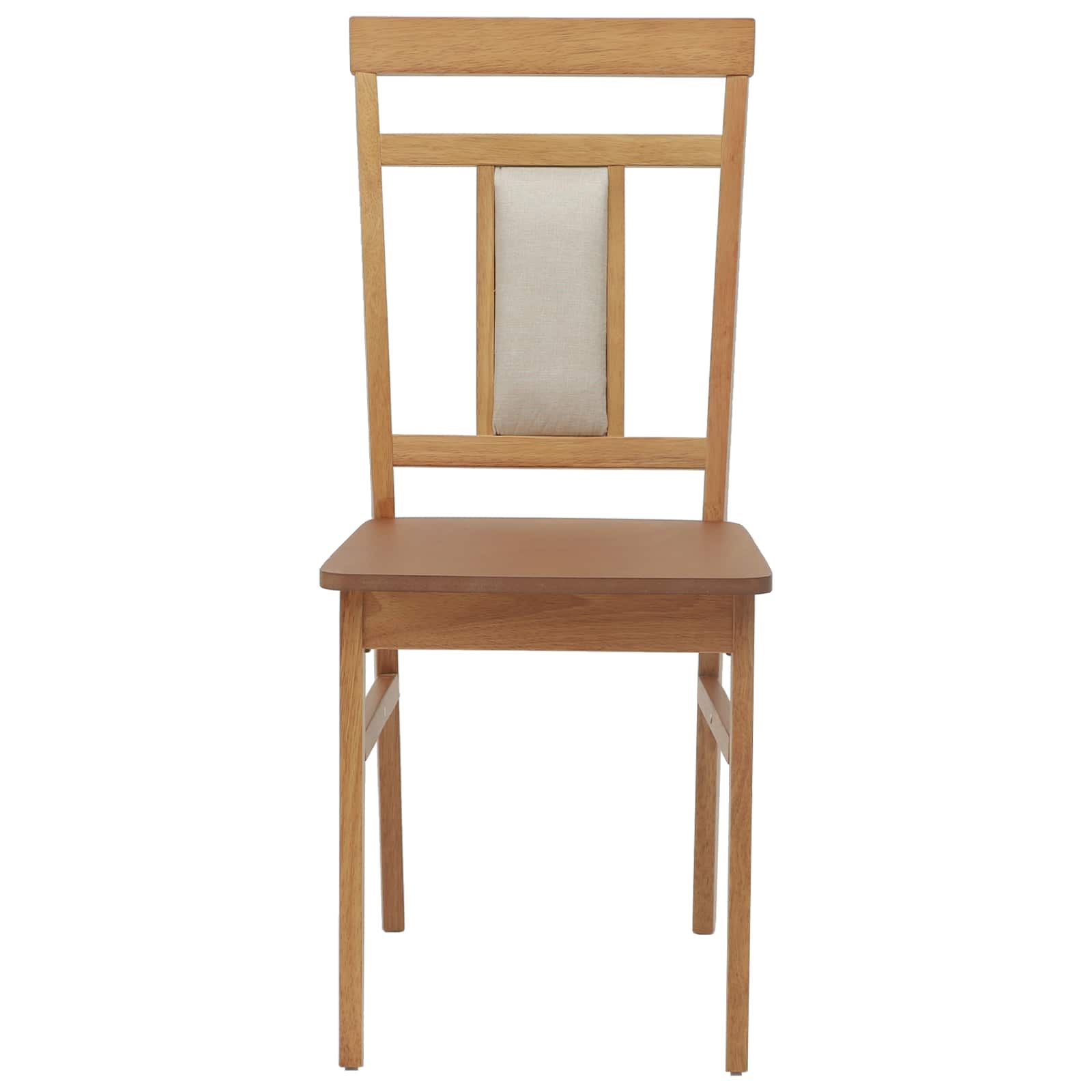 Spisestuestol 2 Pcs Naturlig Solid Gummitre
