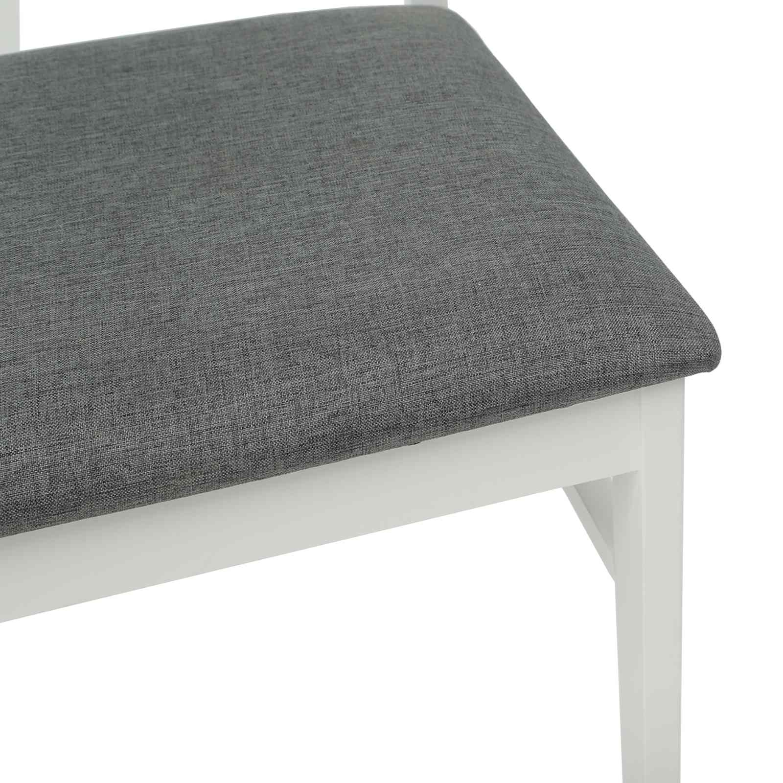 Spisestuestol 2 Pcs Hvit Og Grå Solid Gummitre