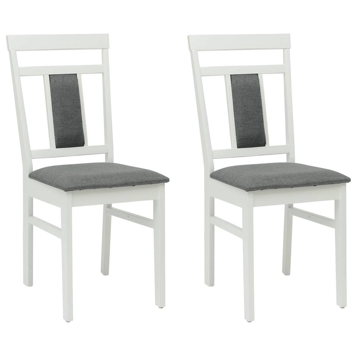 Spisestuestol 2 Pcs Hvit Og Grå Solid Gummitre