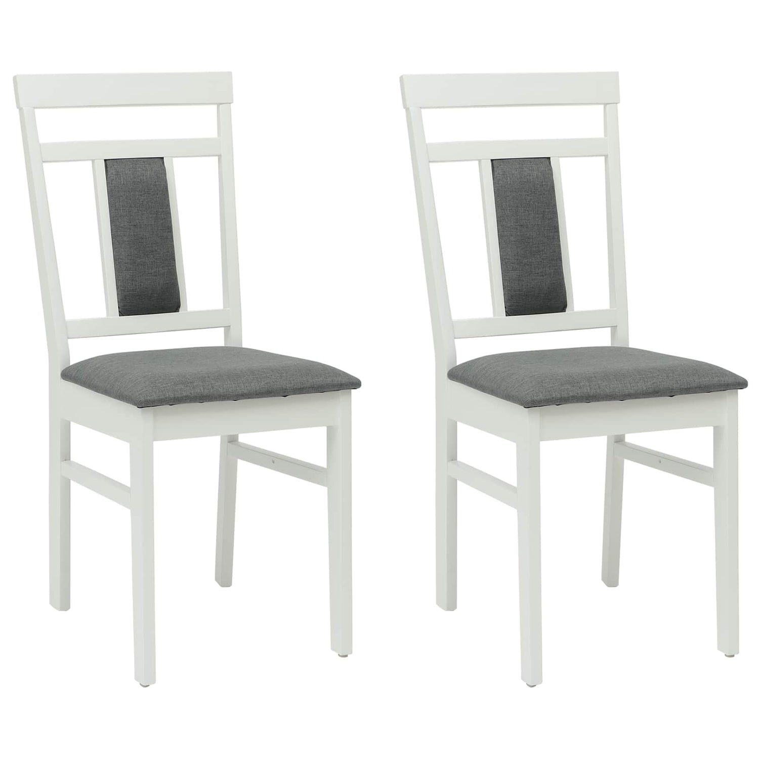 Spisestuestol 2 Pcs Hvit Og Grå Solid Gummitre
