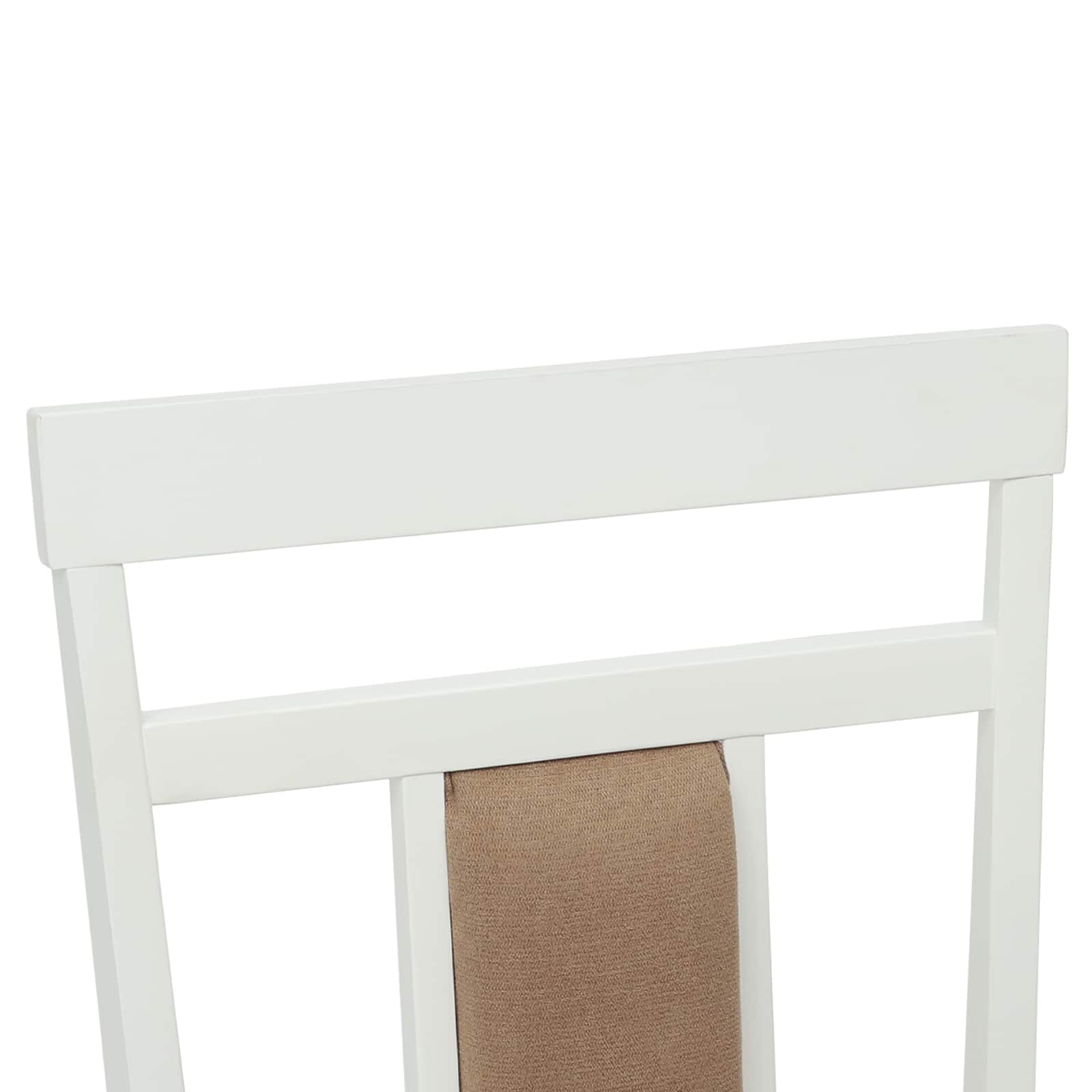 Spisestuestol 2 Pcs Hvit Og Brun Solid Gummitre
