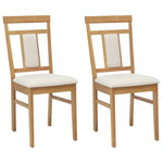 Spisestuestol 2 Pcs Naturlig Og Lys Solid Gummitre