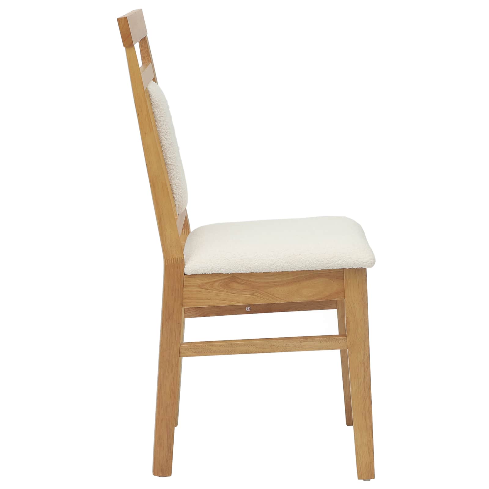 Spisestuestol 2 Pcs Naturlig Og Lys Solid Gummitre