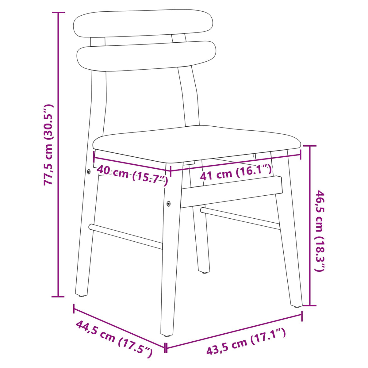 Spisestuestol 2 Pcs Lys Brun Og Lys Solid Gummitre