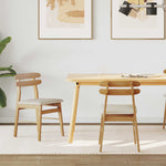 Spisestuestol 2 Pcs Naturlig Og Lys Solid Gummitre