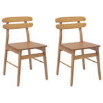 Spisestuestol 2 Pcs Naturlig Solid Gummitre