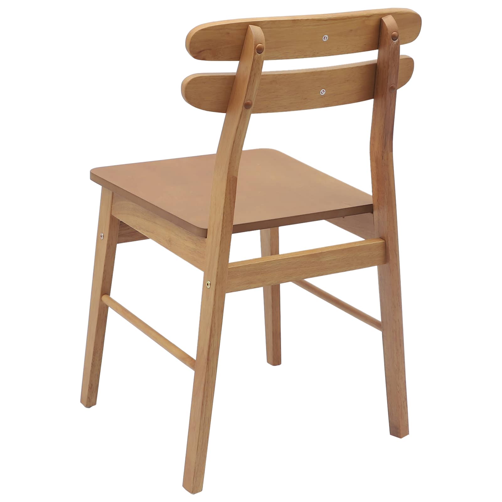Spisestuestol 2 Pcs Naturlig Solid Gummitre