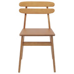 Spisestuestol 2 Pcs Naturlig Solid Gummitre