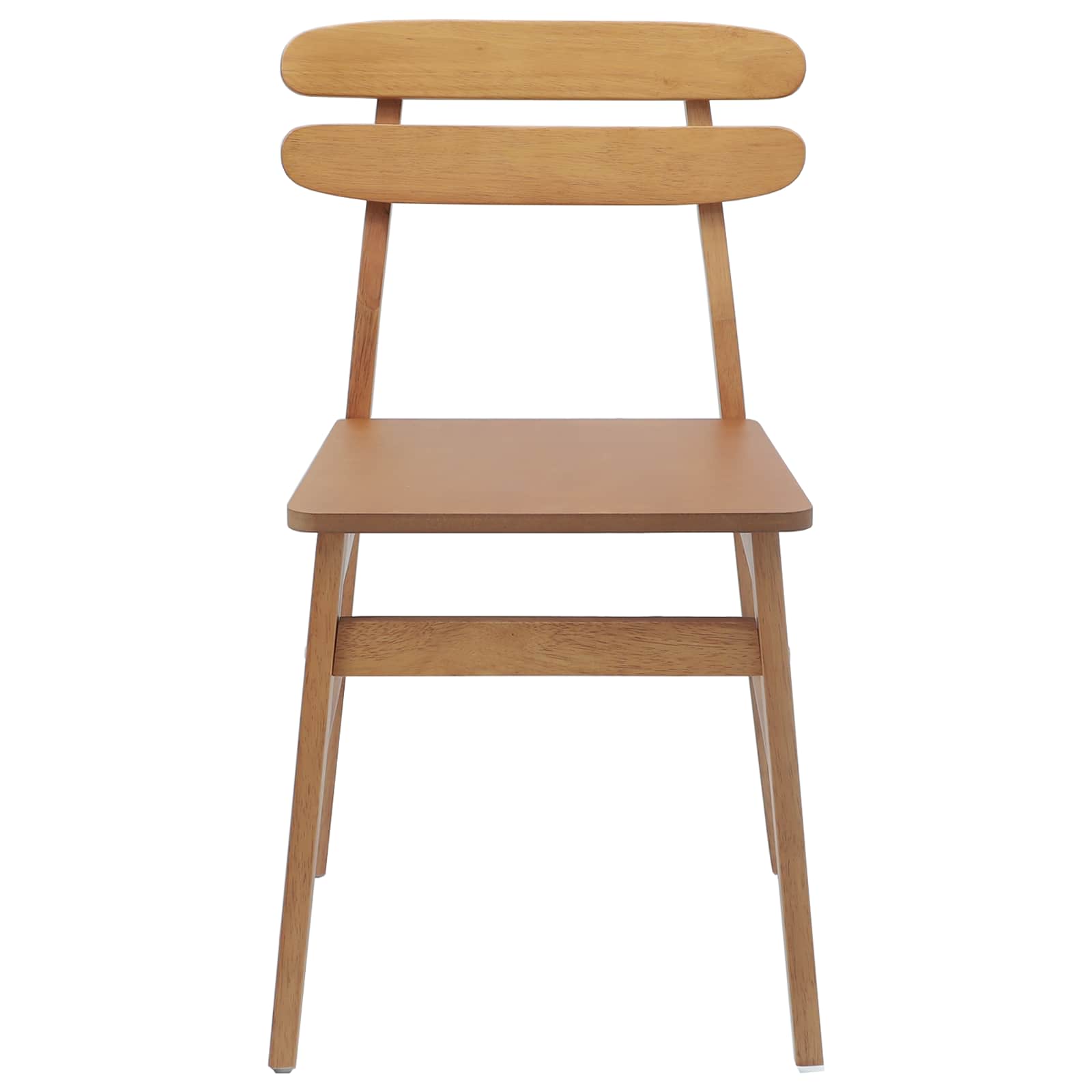 Spisestuestol 2 Pcs Naturlig Solid Gummitre