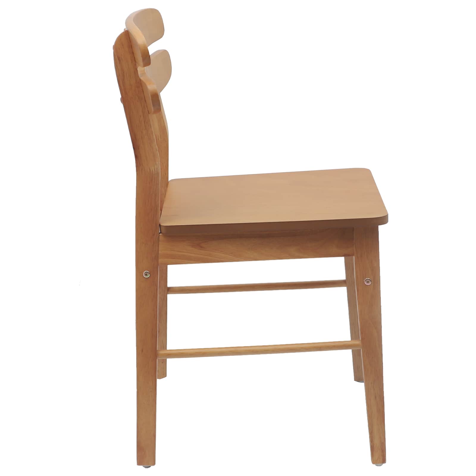 Spisestuestol 2 Pcs Naturlig Solid Gummitre