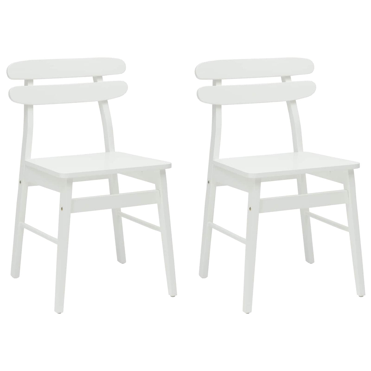 Spisestuestol 2 Pcs Hvit Solid Gummitre