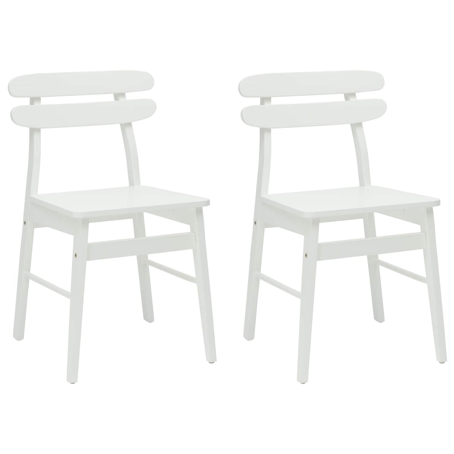 Spisestuestol 2 Pcs Hvit Solid Gummitre