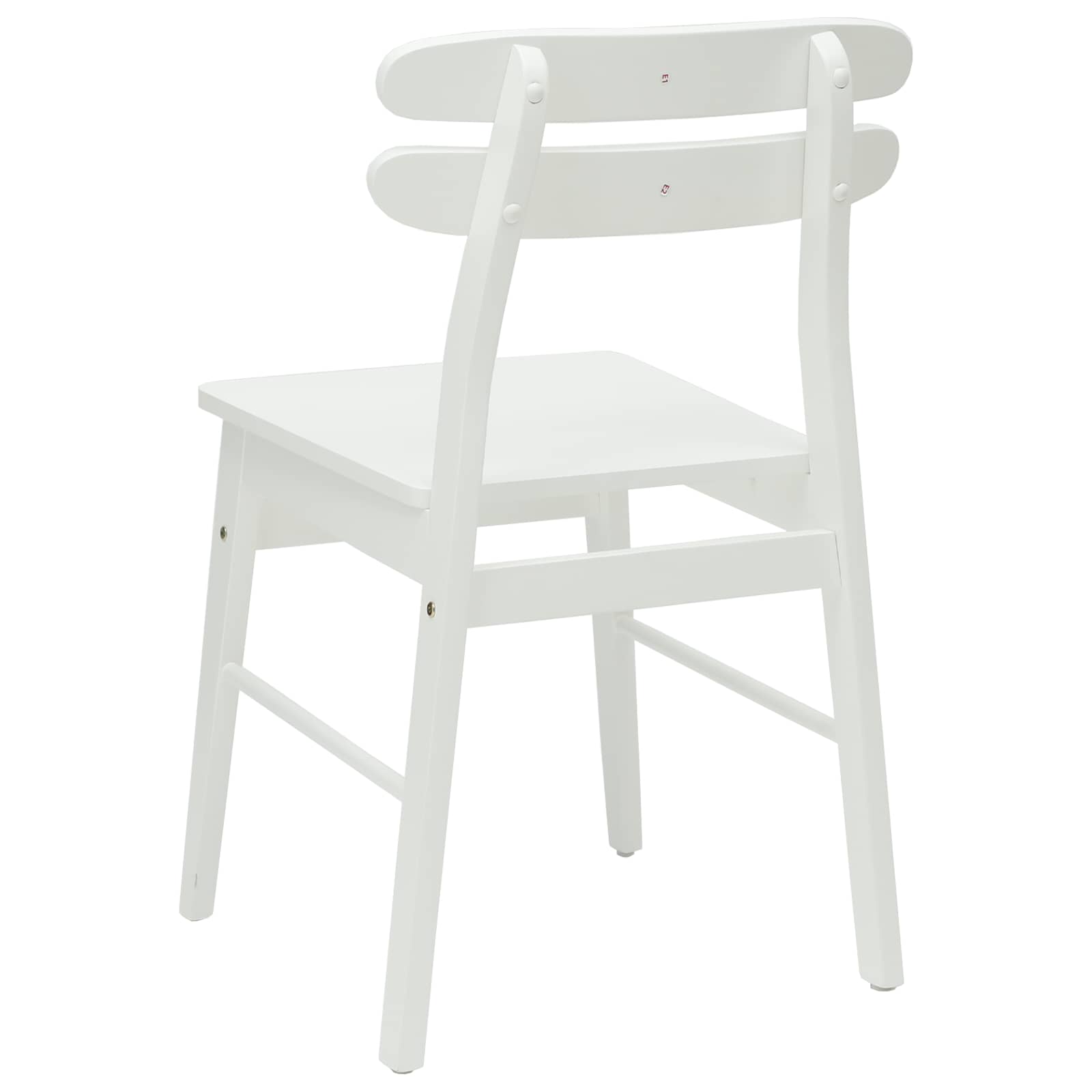 Spisestuestol 2 Pcs Hvit Solid Gummitre