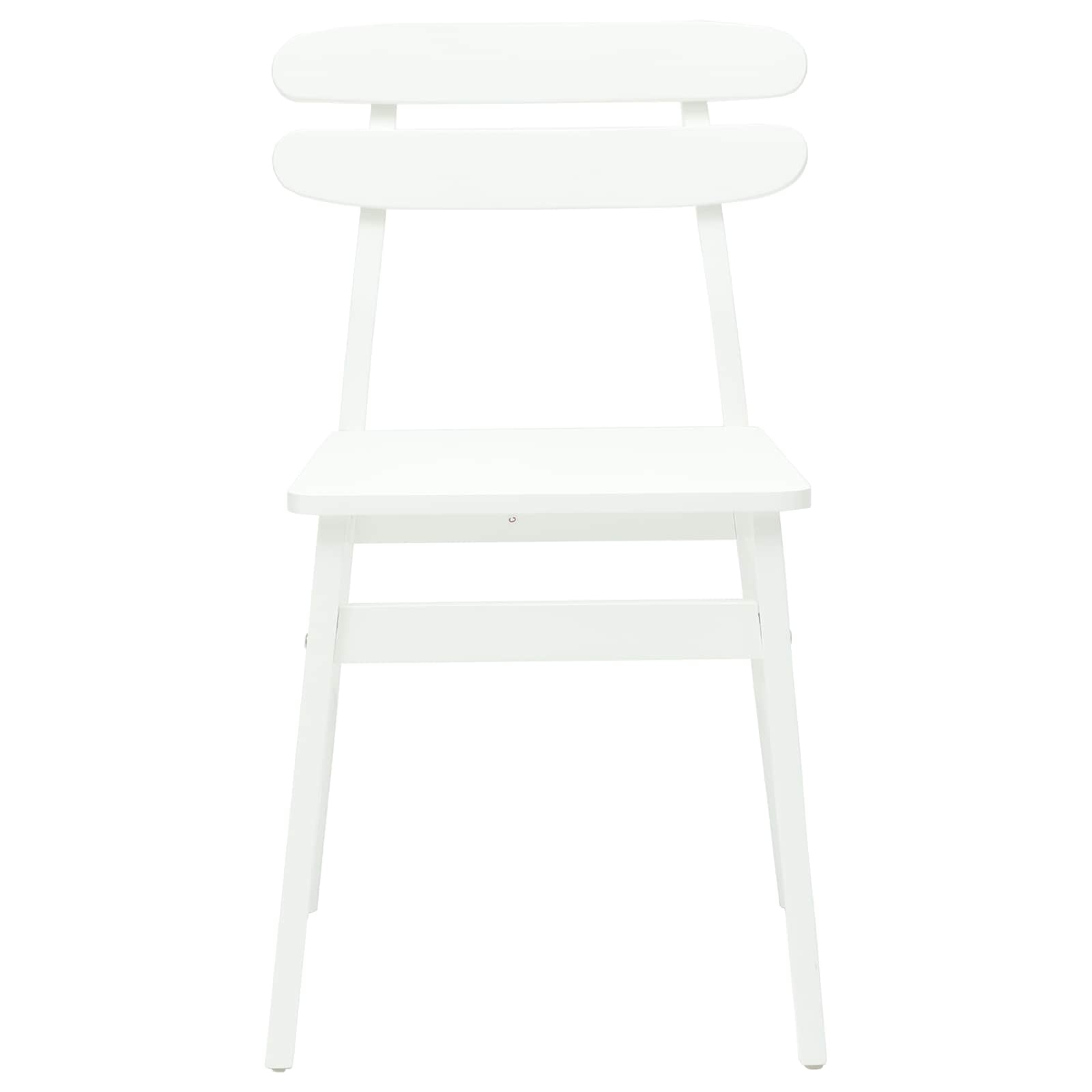 Spisestuestol 2 Pcs Hvit Solid Gummitre
