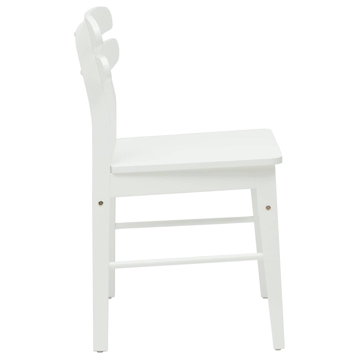 Spisestuestol 2 Pcs Hvit Solid Gummitre