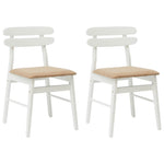Spisestuestol 2 Pcs Hvit Og Brun Solid Gummitre