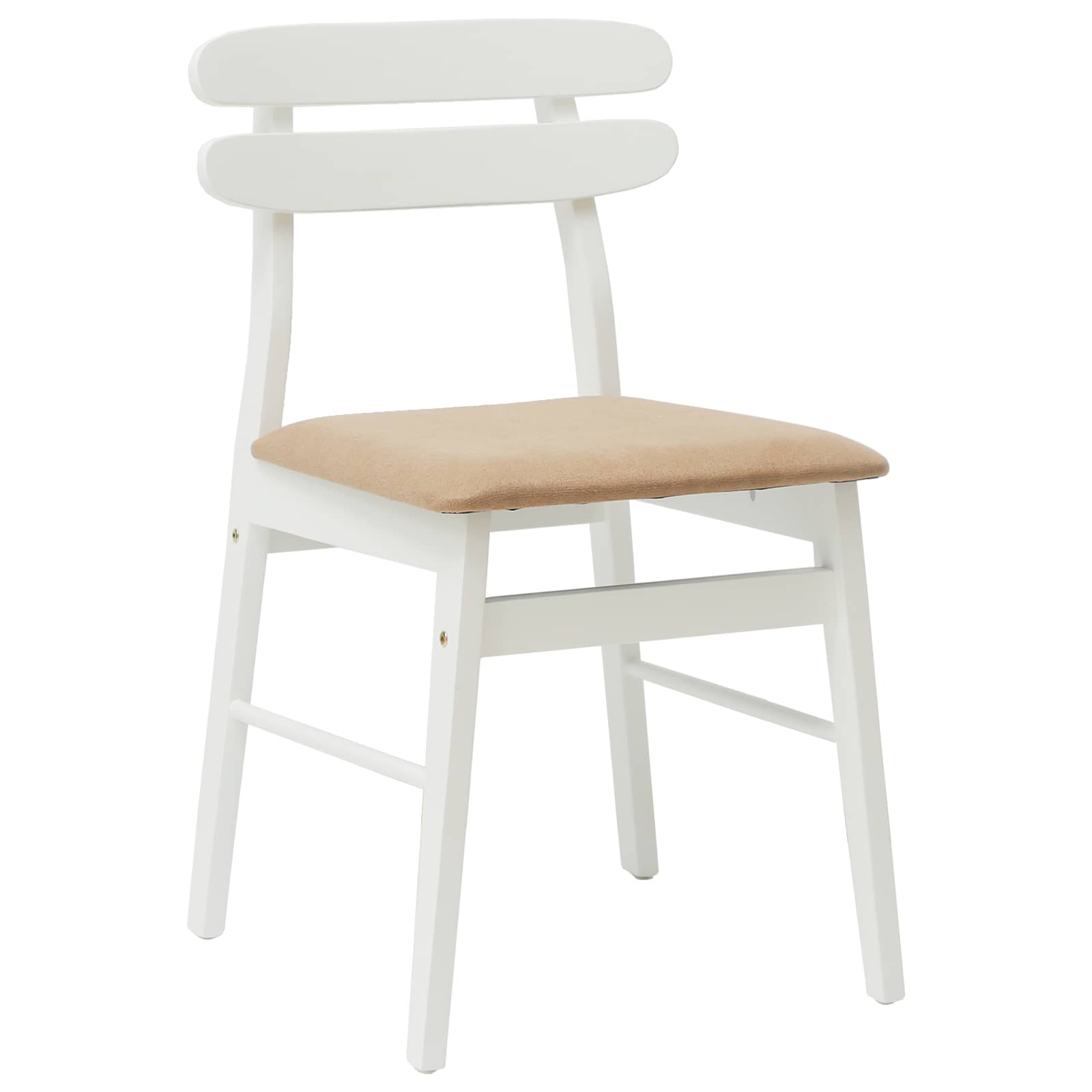 Spisestuestol 2 Pcs Hvit Og Brun Solid Gummitre