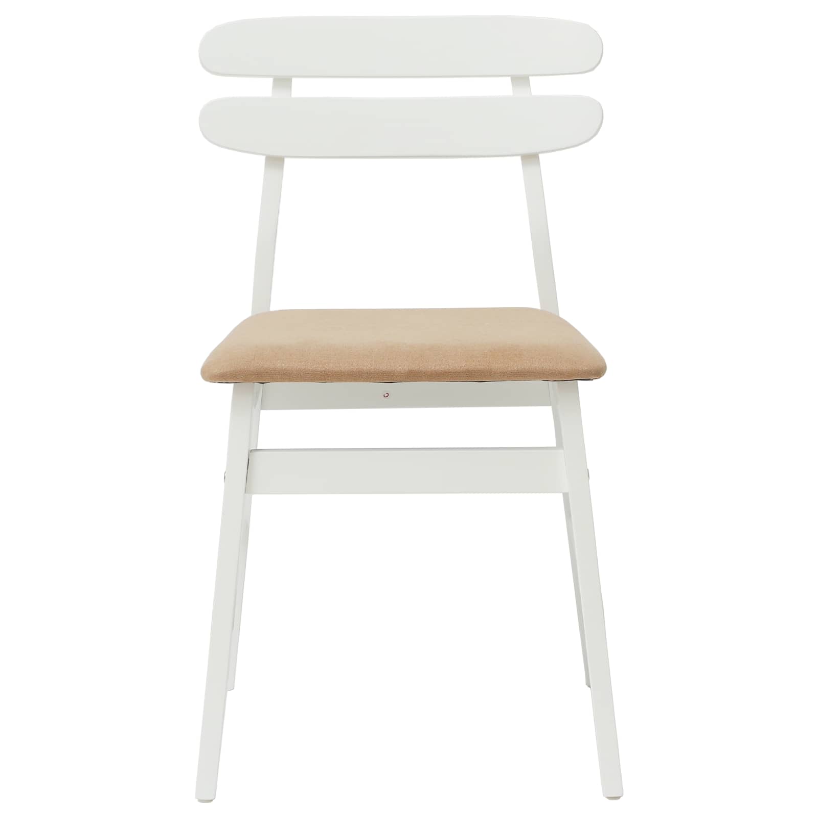 Spisestuestol 2 Pcs Hvit Og Brun Solid Gummitre