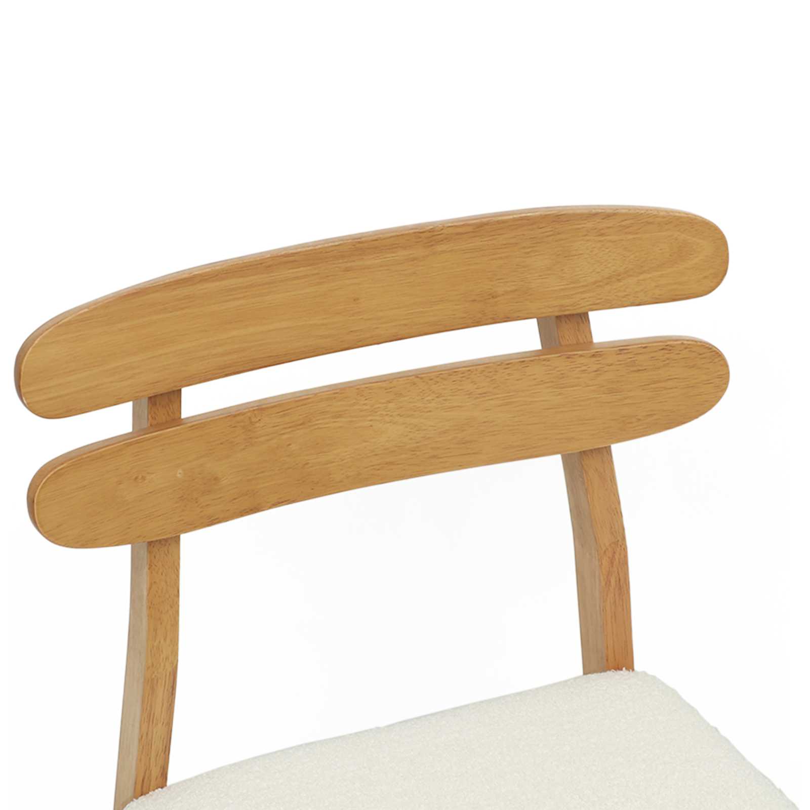Spisestuestol 2 Pcs Naturlig Og Lys Solid Gummitre