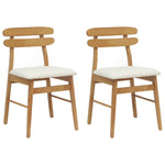 Spisestuestol 2 Pcs Naturlig Og Lys Solid Gummitre