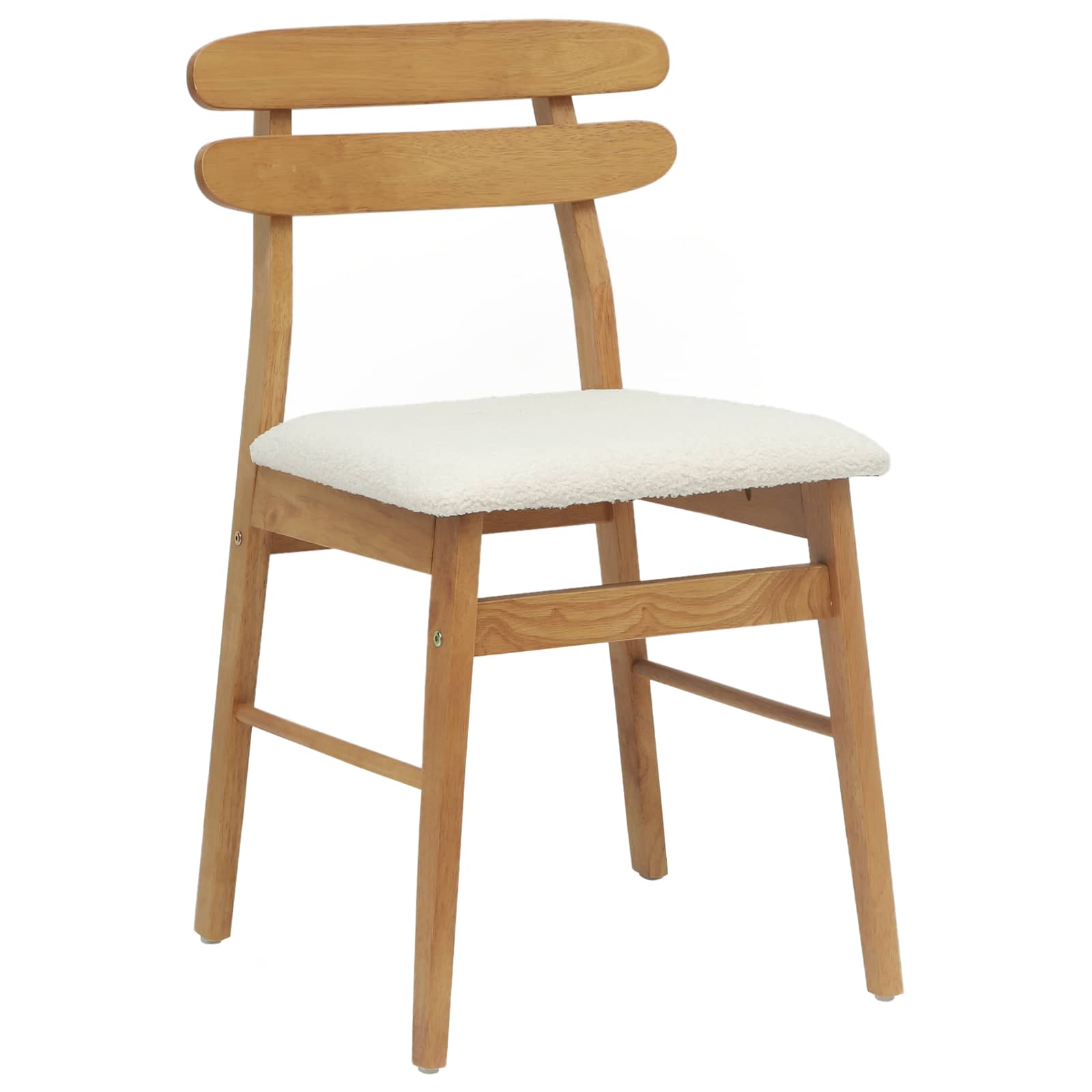 Spisestuestol 2 Pcs Naturlig Og Lys Solid Gummitre
