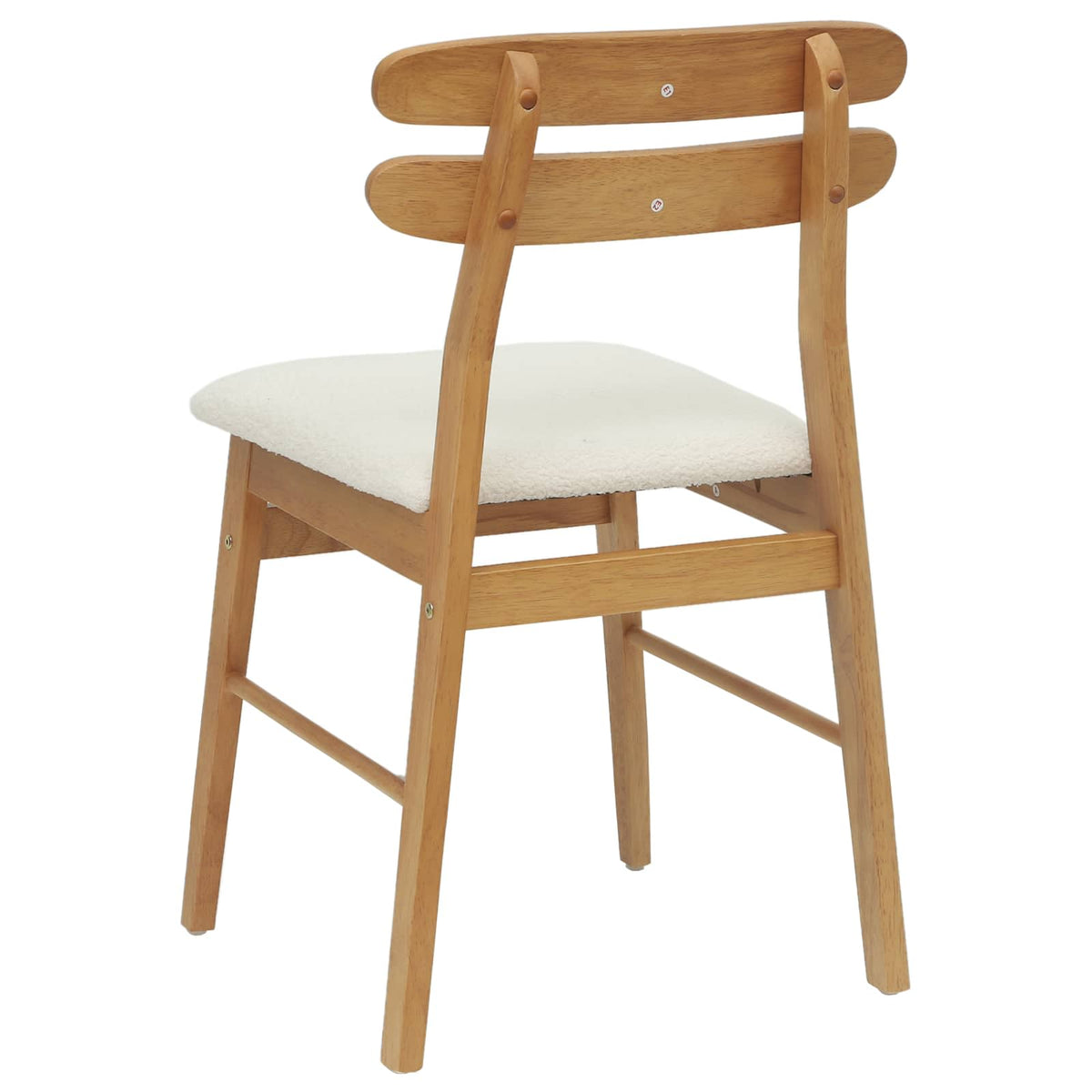 Spisestuestol 2 Pcs Naturlig Og Lys Solid Gummitre