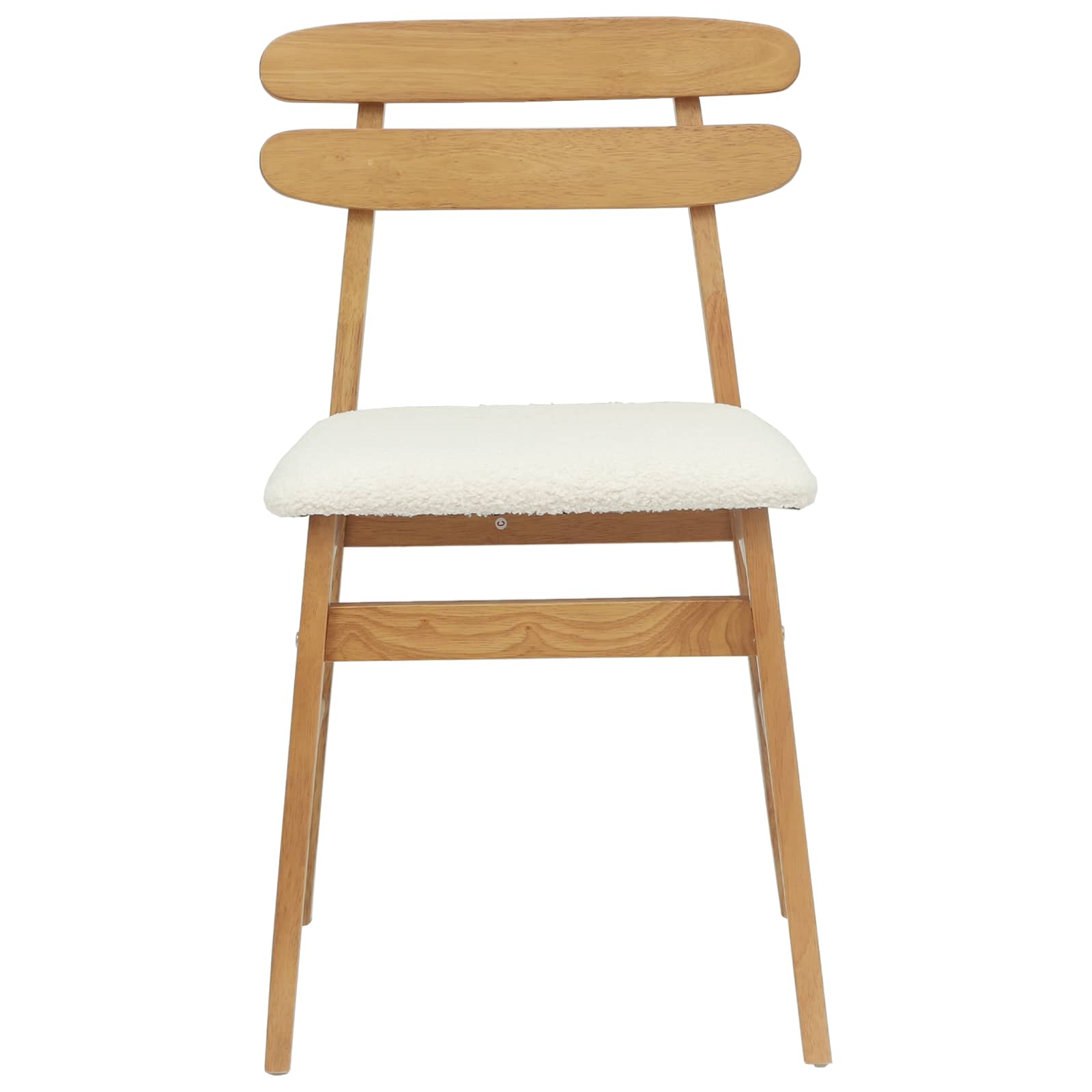 Spisestuestol 2 Pcs Naturlig Og Lys Solid Gummitre