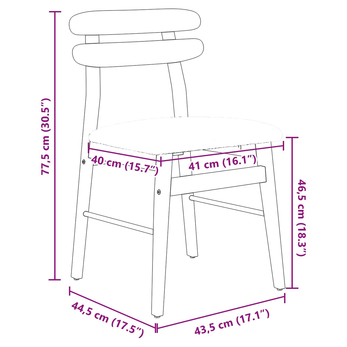 Spisestuestol 2 Pcs Naturlig Og Lys Solid Gummitre