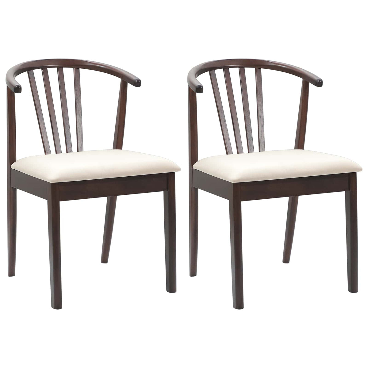 Spisestuestol 2 Pcs Lys Brun Og Lys Solid Gummitre