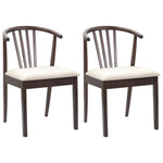 Spisestuestol 2 Pcs Lys Brun Og Lys Solid Gummitre