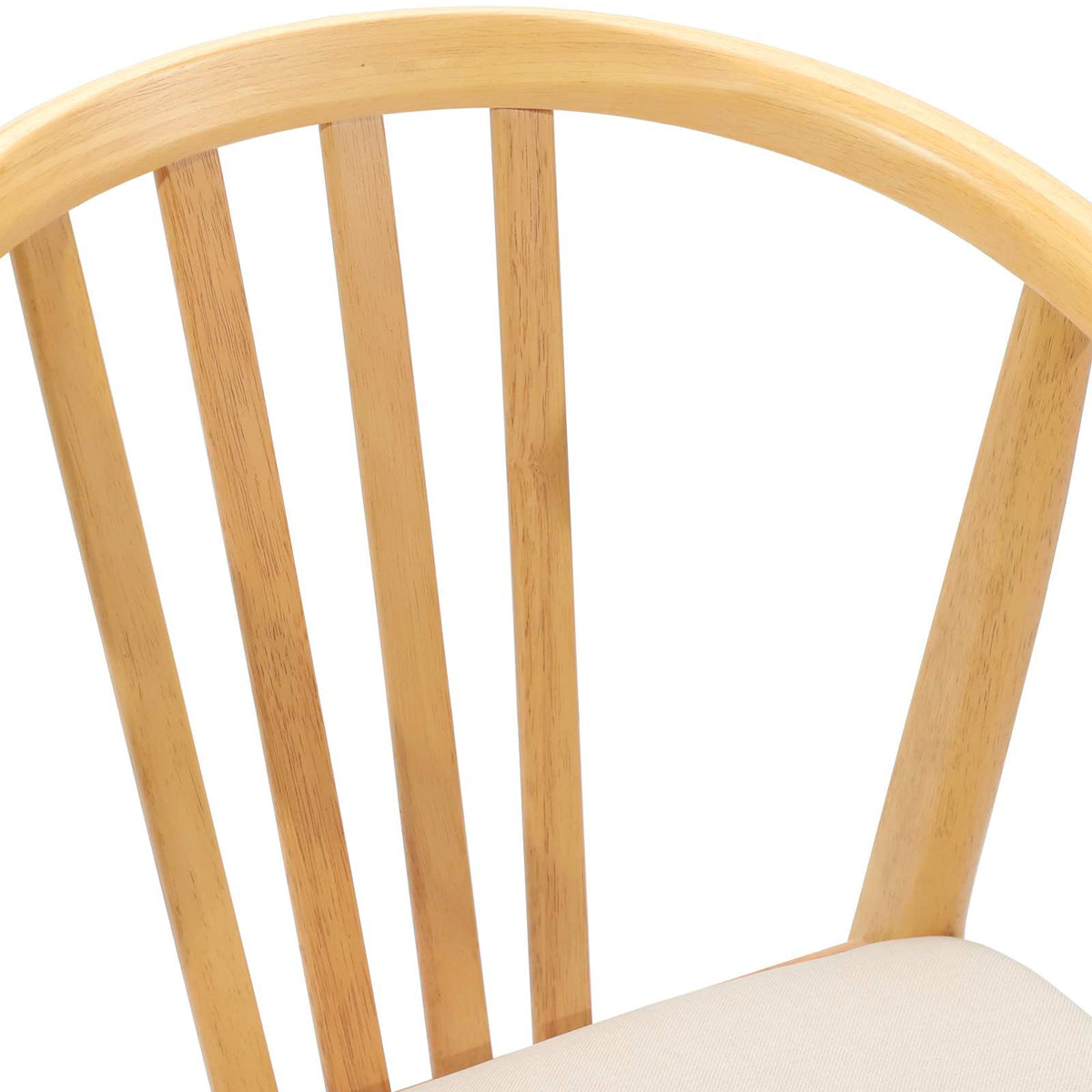 Spisestuestol 2 Pcs Naturlig Og Lys Solid Gummitre