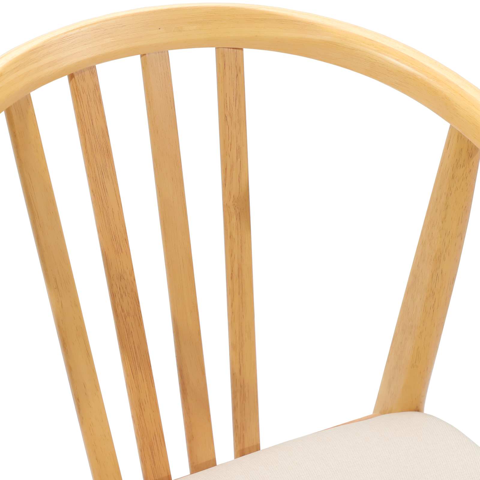 Spisestuestol 2 Pcs Naturlig Og Lys Solid Gummitre