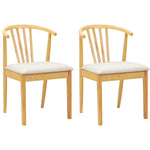 Spisestuestol 2 Pcs Naturlig Og Lys Solid Gummitre