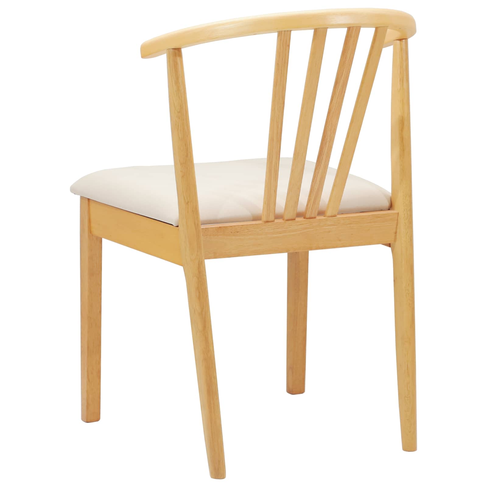 Spisestuestol 2 Pcs Naturlig Og Lys Solid Gummitre