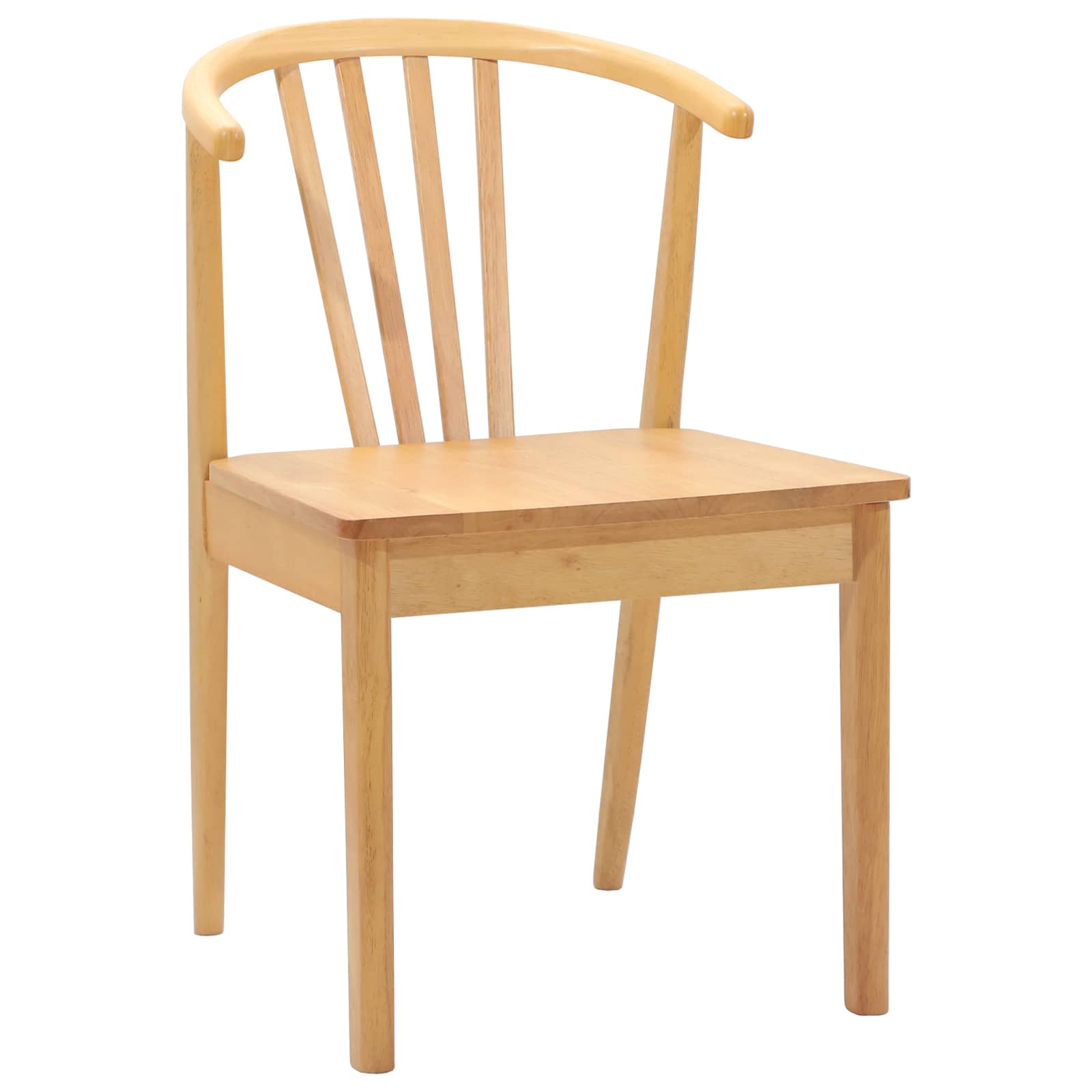 Spisestuestol 2 Pcs Naturlig Solid Gummitre