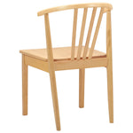 Spisestuestol 2 Pcs Naturlig Solid Gummitre