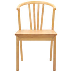 Spisestuestol 2 Pcs Naturlig Solid Gummitre