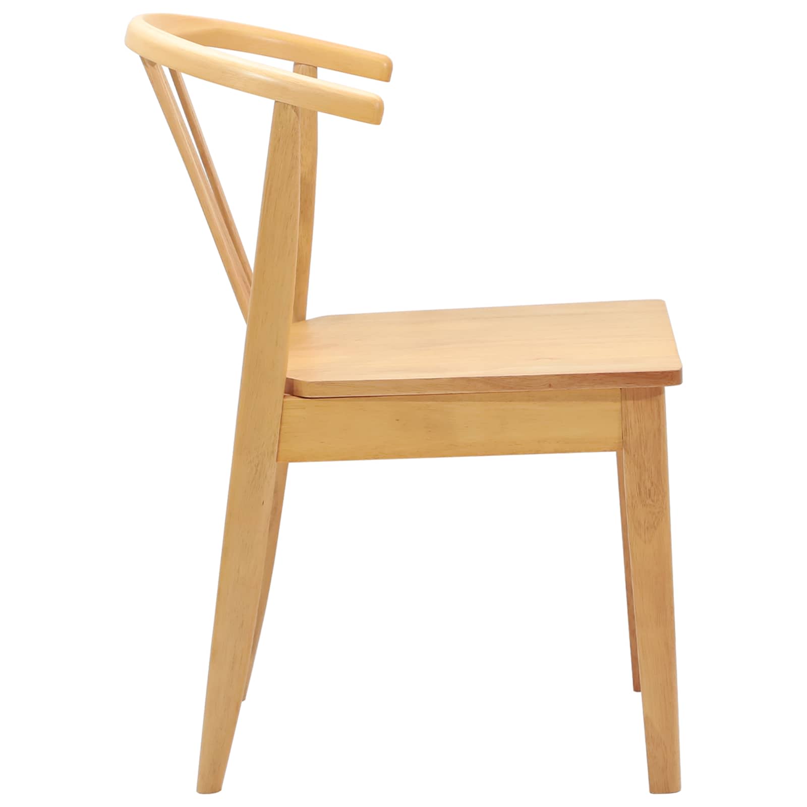 Spisestuestol 2 Pcs Naturlig Solid Gummitre