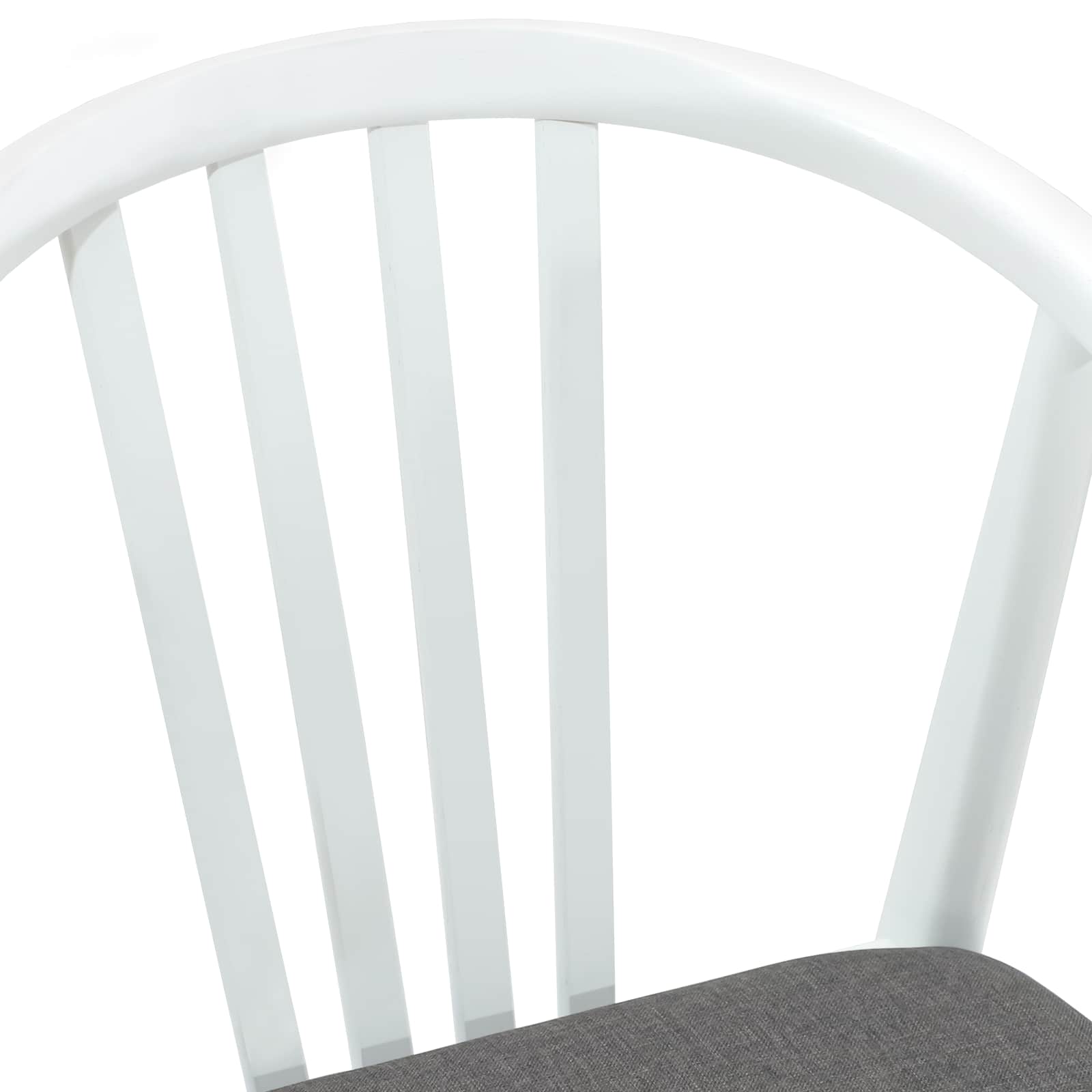 Spisestuestol 2 Pcs Hvit Og Grå Solid Gummitre