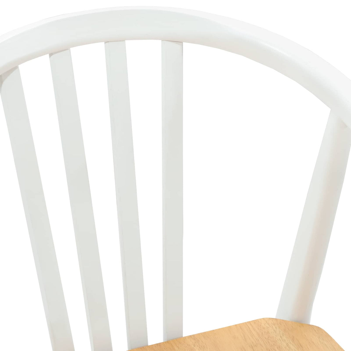 Spisestuestol 2 Pcs Hvit Og Naturlig Solid Gummitre