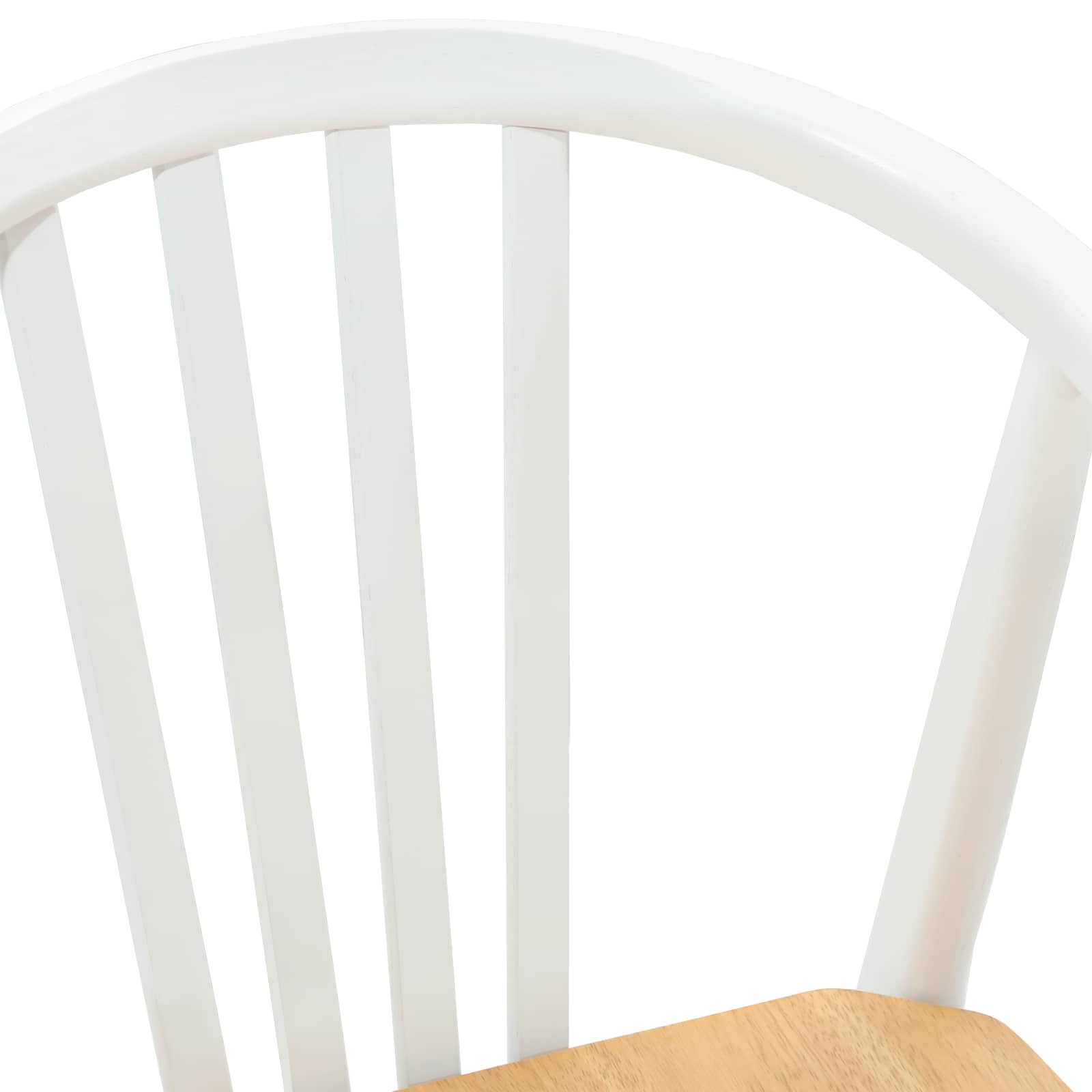 Spisestuestol 2 Pcs Hvit Og Naturlig Solid Gummitre