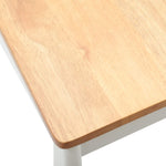 Spisestuestol 2 Pcs Hvit Og Naturlig Solid Gummitre