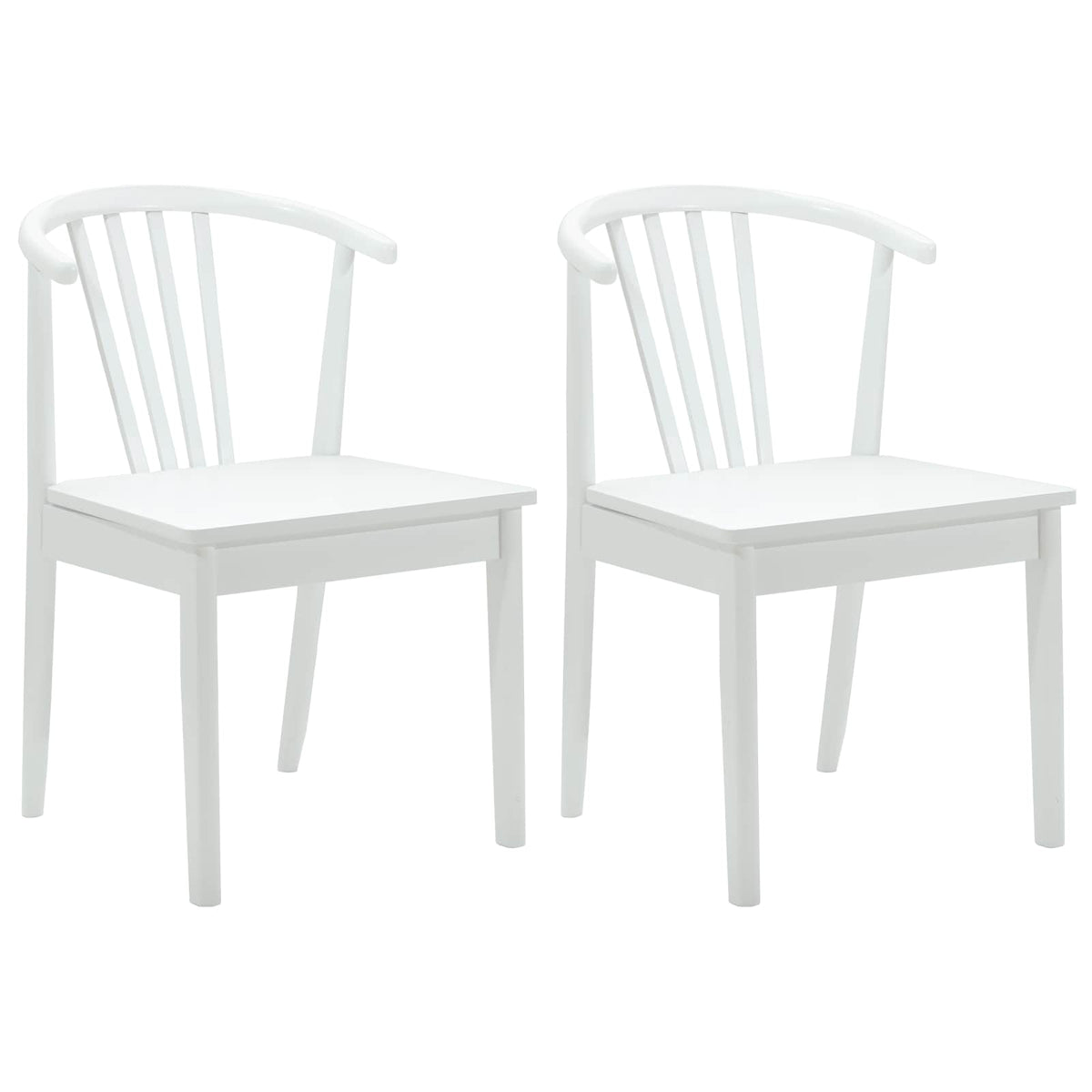 Spisestuestol 2 Pcs Hvit Solid Gummitre