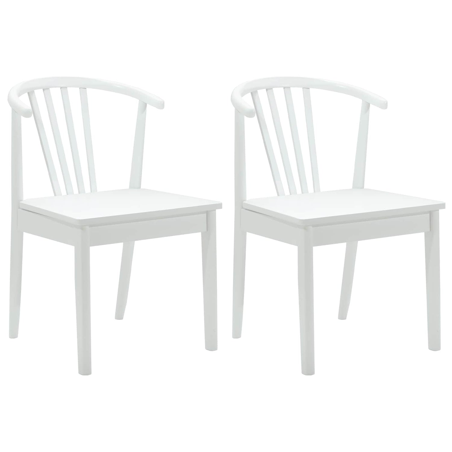 Spisestuestol 2 Pcs Hvit Solid Gummitre