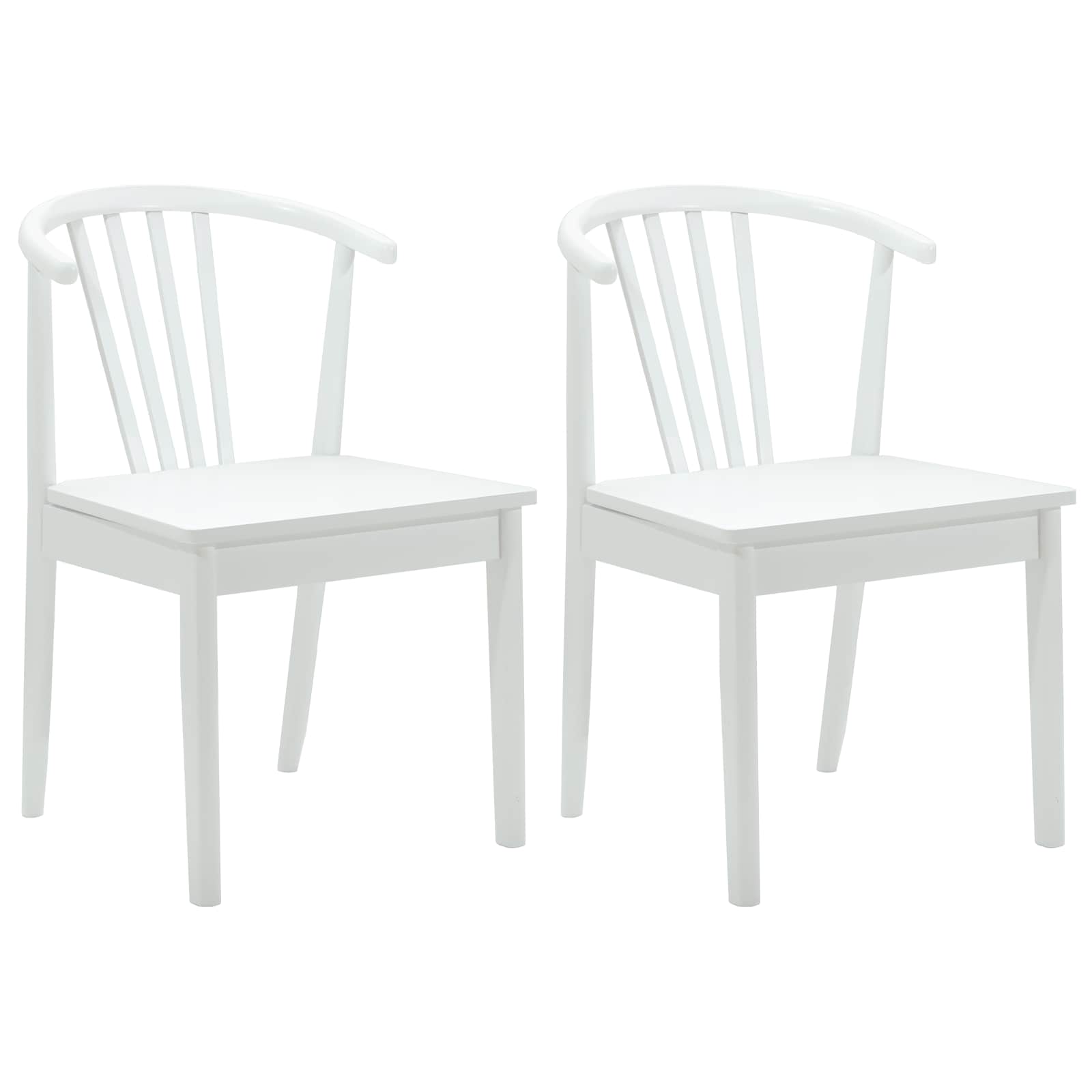 Spisestuestol 2 Pcs Hvit Solid Gummitre